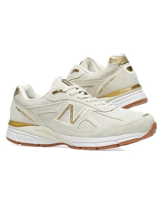 New Balance White 990v4 Made In Usa for men