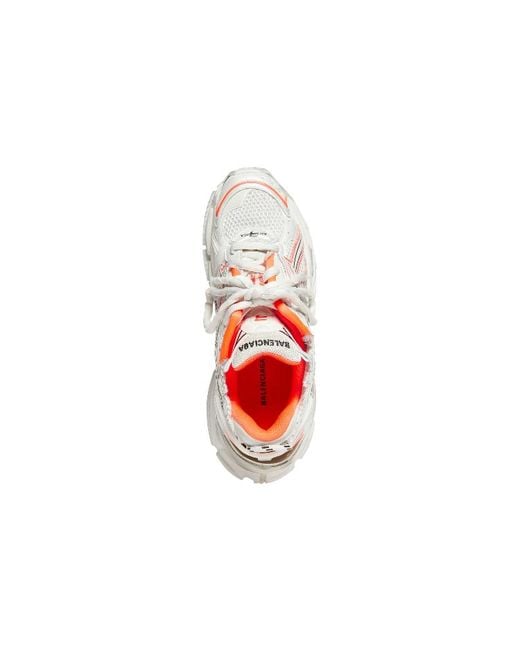 Balenciaga White Runner Sneakers Fluo Mesh And Nylon'