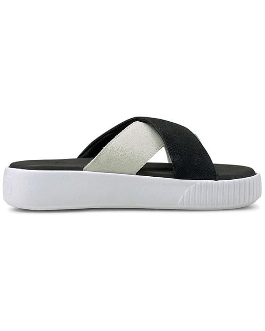 PUMA Platform Sandal Black White | Lyst