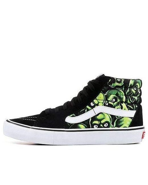 Vans Black Supreme X Sk8-Hi 'Glow-In-The-Dark Skull Pile' for men