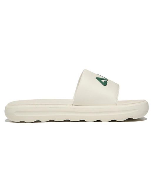 Fila White Drifter V2 Large Logo Slides for men