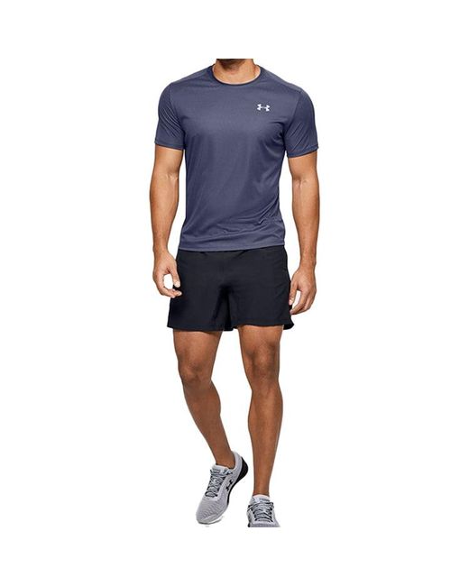 Under Armour Blue Speed Stride Running Sports Short Sleeve for men