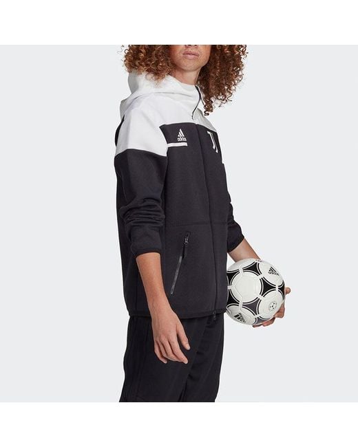 Adidas Black Juve Zne 20-21 Season Juventus Soccer/Football Sports Jacket for men