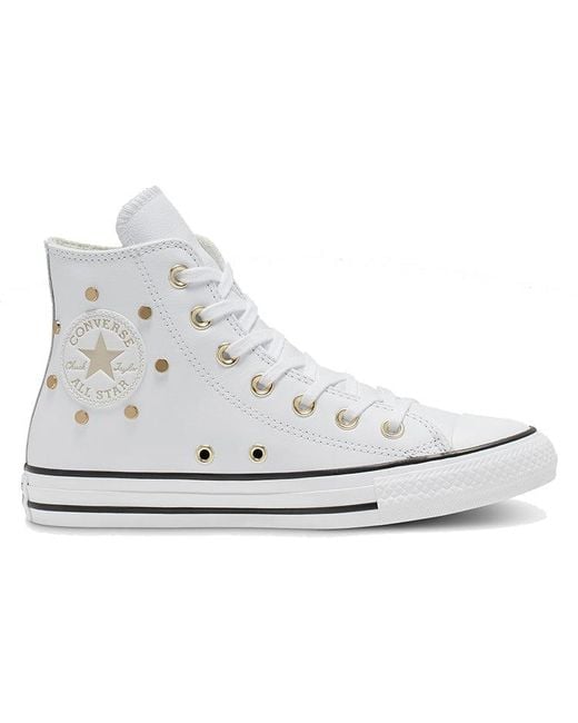 Converse White (Wmns) Chuck Taylor All Star Studs High Top Leather Spot Rivet