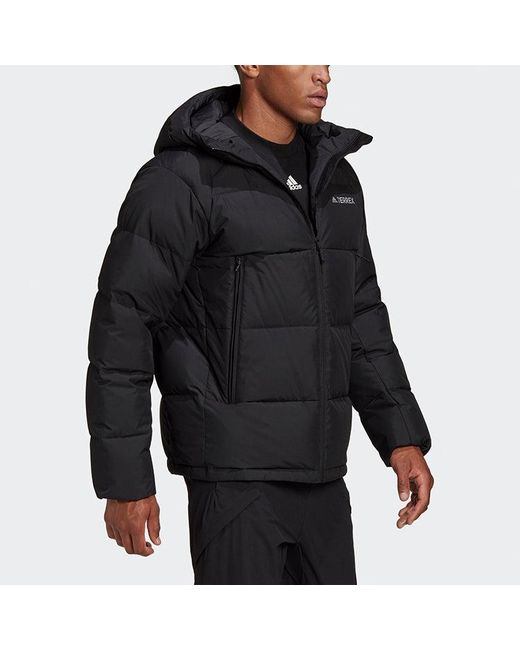 Adidas Blue Sports Windproof Stay Warm Hooded Down Jacket for men