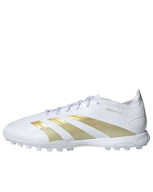 Adidas White Predator League Turf 'Cloud Metallic Sandy Met' for men