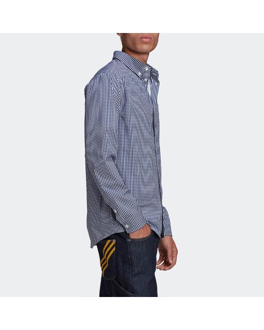Adidas Blue Originals X Human Made Crossover Embroidered Long Sleeves Shirt for men