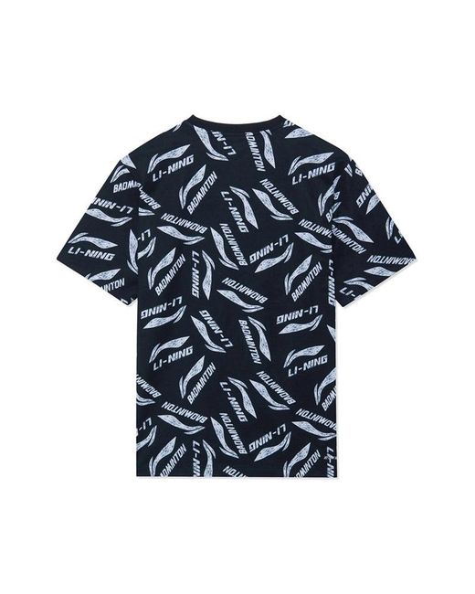 Li-ning Blue All-over Print Quick-drying T-shirt for men