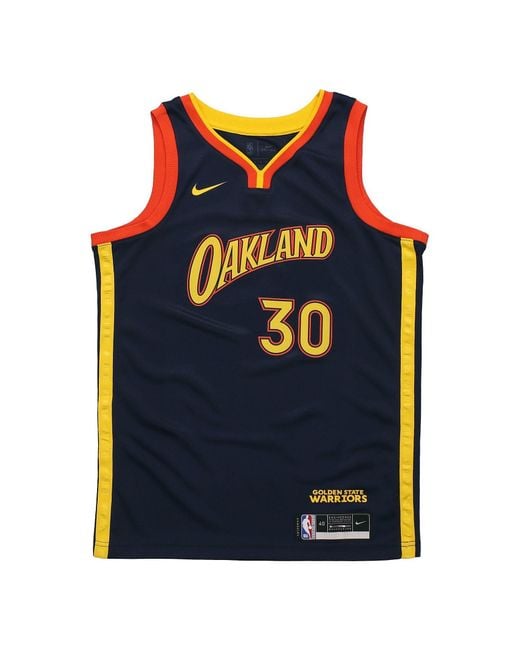 Nike Blue Nba Stephen Curry Golden State Warriors Jersey City Edition for men