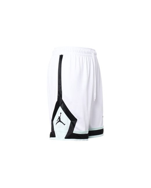 Nike White Jumpman Diamond Basketball Sports Shorts for men