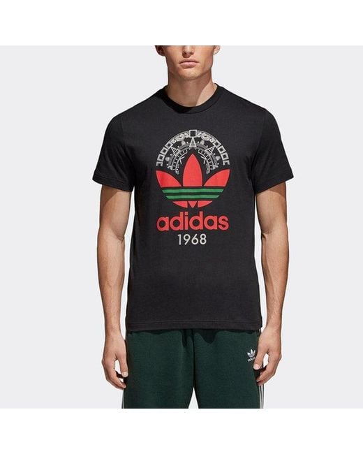 Adidas Black Originals Trefoil Tee Casual Sports Short Sleeve for men