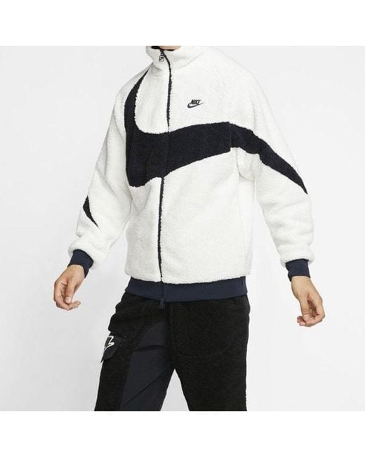 Nike White Big Swoosh Reversible Boa Jacket (Asia Sizing) for men