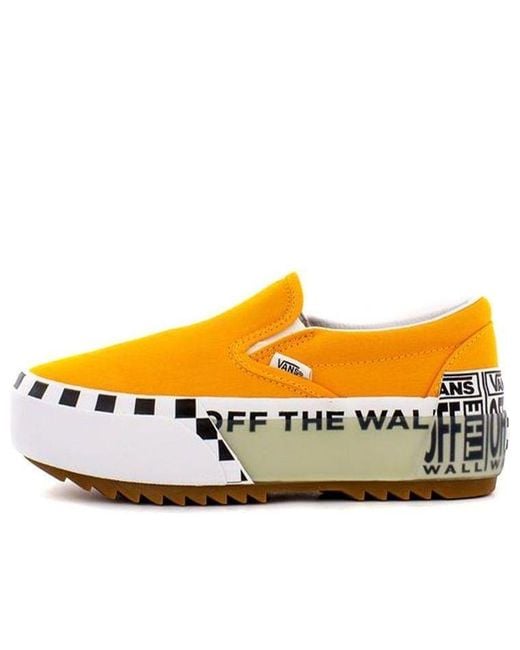 Vans Yellow Classic Slip-On Stacked 'Logo Stack for men