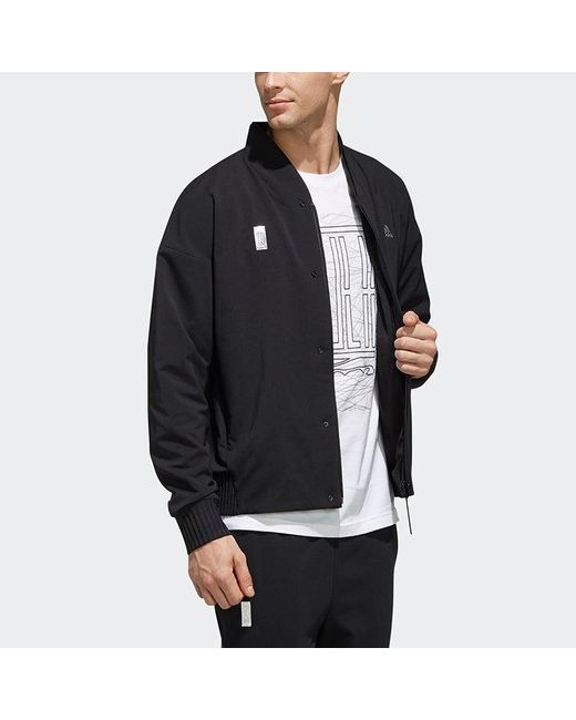 Adidas Blue Wj Jkt Warm Logo Print Sport Shuttle Jacket for men