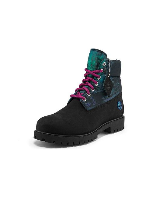 Timberland Black Heritage Nl Sky 6 Inch Waterproof Boots Nubuck With Print' for men