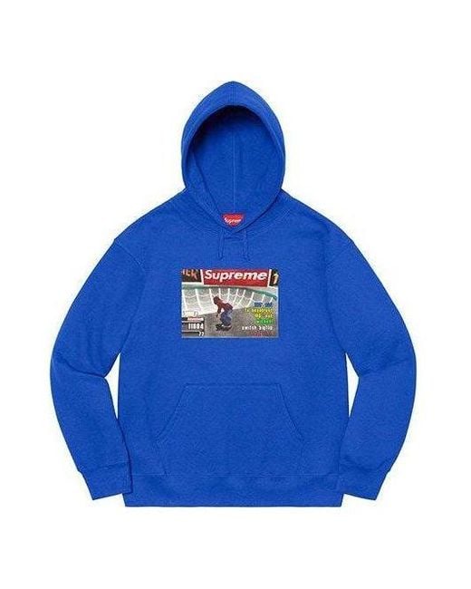 Supreme Blue X Thrasher Hooded Sweatshirt for men