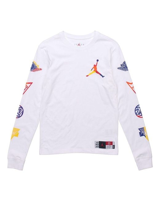 Nike White Logo Printing Round Neck Pullover Long Sleeves for men