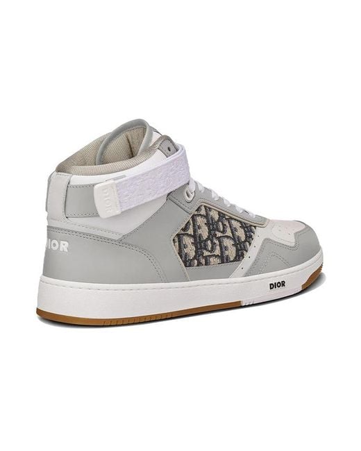 Dior White B27 High Cut Sport Shoes for men