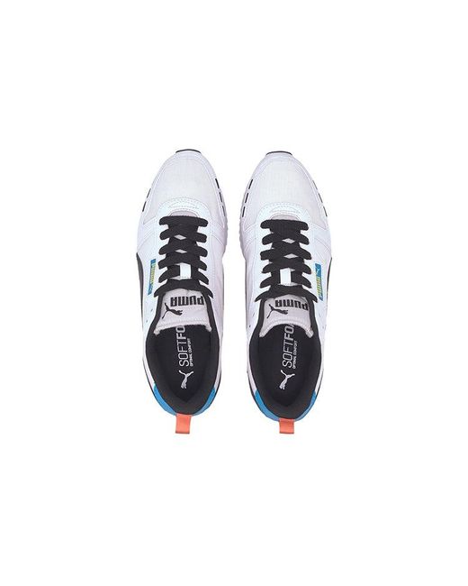 PUMA White R78 Neon Low Running Shoes for men