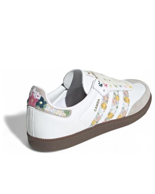 Adidas White Samba Og Satin 'Floral Cloud Clear Granite' for men