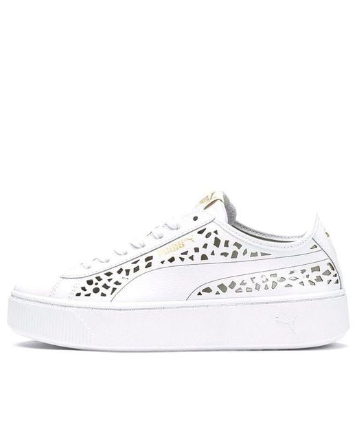 PUMA White (Wmns) Vikky Stacked Laser Cut Softfoam Sneakers