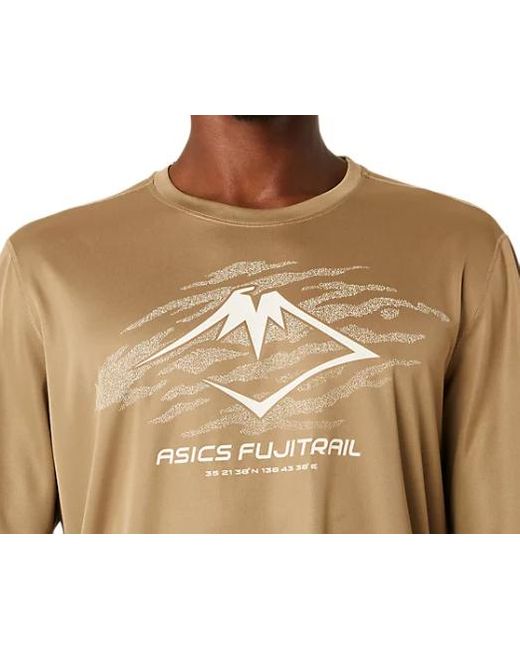 Asics Natural Fujitrail Running Long Sleeves T-Shirt 'Oatmeal' for men