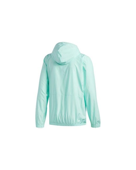 Adidas Blue Originals Casual Sports Half Zipper Hooded Jacket Mint for men
