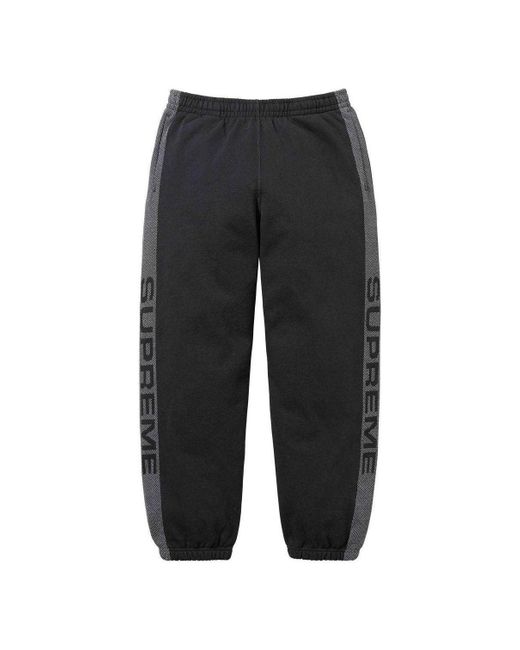 Supreme Gray Jacquard Stripe Sweatpants '' for men