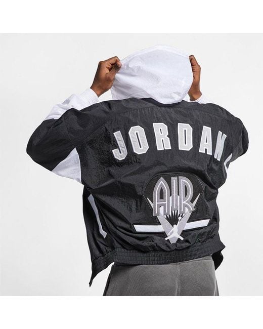Nike Black Air Aj9 Woven Colorblock Hooded Jacket for men