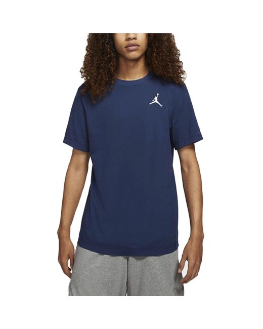 Nike Blue As J Jumpman Emb Ss Crew Midnight for men