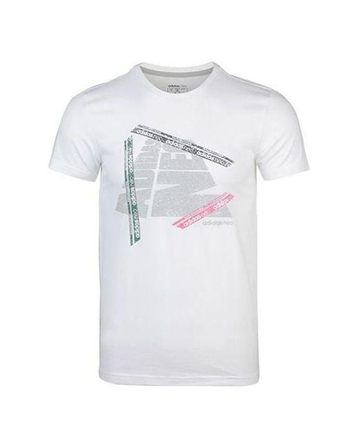 Adidas White Neo M Fsves Printing Short Sleeve for men