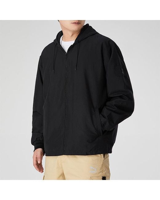 PUMA Black Full-Zip Hooded Jacket for men