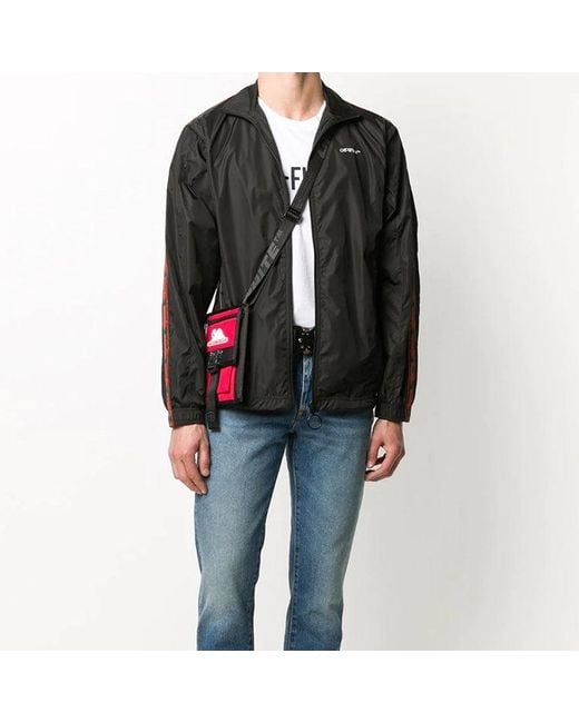 Off-White c/o Virgil Abloh Black Fw20 Logo Printing Jacket for men