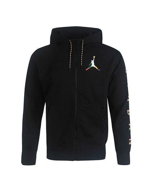 Nike Black Zipper Cardigan Hooded Jacket for men