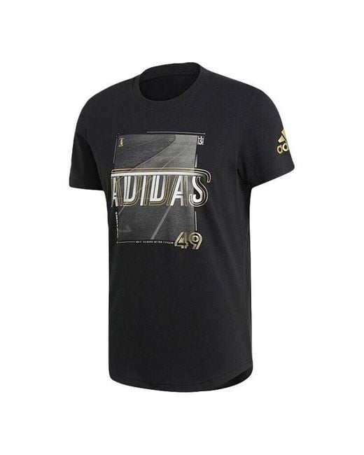 Adidas Black Running Training Sports Gym Round Neck Short Sleeve for men
