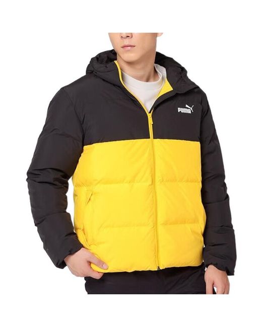 PUMA Yellow Logo Puffer Down Jacket for men