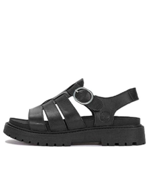 Timberland Black (Wmns) Clairemont Way Fisherman Sandals Nubuck'