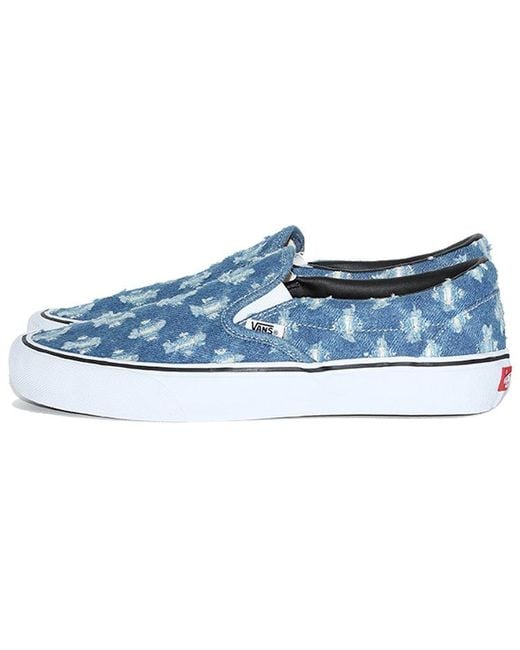 Vans Blue Supreme X Slip-On Hole Punch Denim' for men