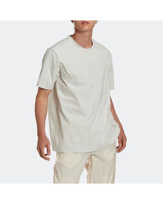 Adidas White Originals Ess Tee Solid Color Sports Round Neck Short Sleeve T-Shirt for men