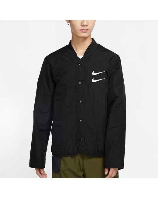 Nike Black Sportswear Double Swoosh Jacket for men