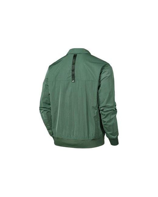 Nike Green Sportswear Woven Lapel Solid Color Sports Jacket for men