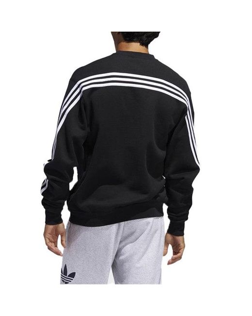 Adidas Black Originals 3-Stripes Wrap Cr Crewneck for men