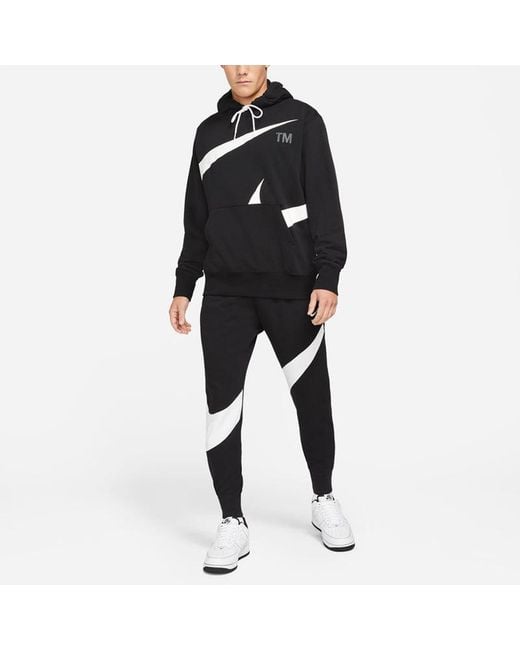 Nike Black Large Logo Casual Knit Splicing Embroidered Sports Pants/Trousers/Joggers Autumn for men