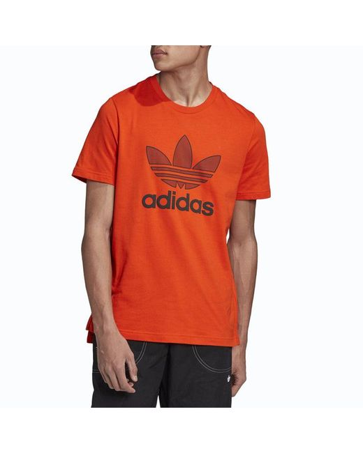 Adidas Orange Originals Sports Round Neck Short Sleeve for men