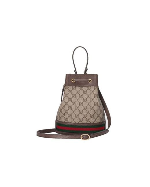 Gucci Brown Small Ophidia Bucket Bag