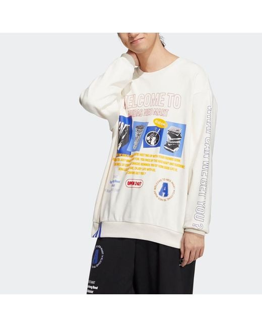 Adidas White Casual Couple Sweatshirt for men
