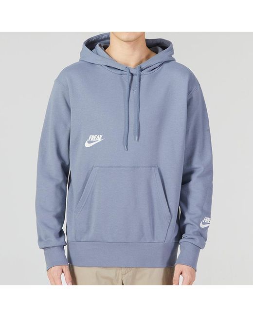 Nike Blue Logo Printing Drawstring Hooded Casual for men