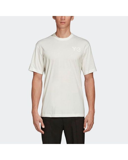 Adidas White Y-3 Ss21 Casual Logo Short Sleeve T-Shirt for men