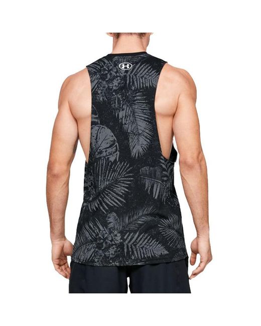 Under Armour Black Project Rock Aloha Camo Tank Top for men