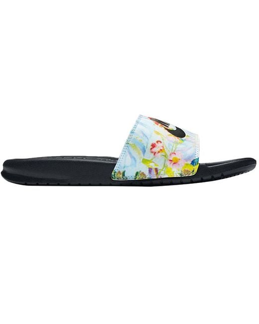 Nike Blue (Wmns) Benassi Slide 'Floral Print'